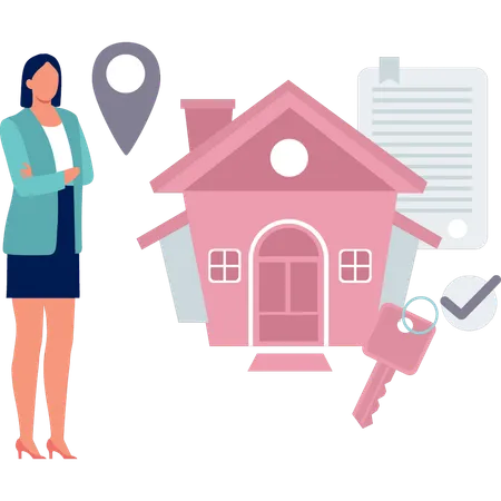 Girl is finding rented house  Illustration