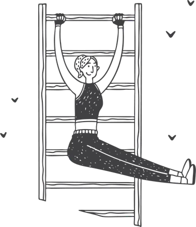 Girl is fitness trainer  Illustration