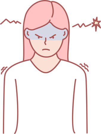 Girl is frustrated and angry  Illustration