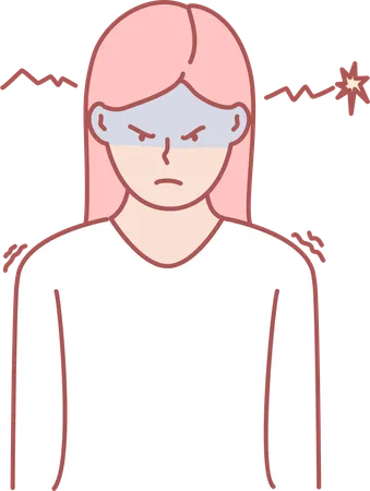 Girl is frustrated and angry  Illustration