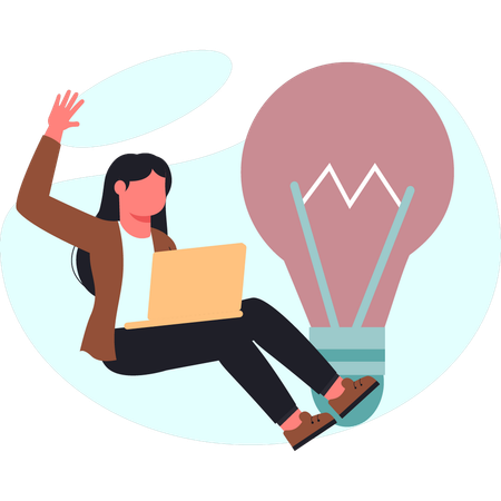 Girl is getting new ideas  Illustration