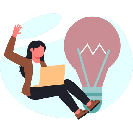 Girl is getting new ideas  Illustration