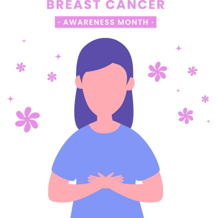Girl is giving awareness about cancer  Illustration