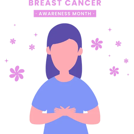 The Girl Is Giving Awareness About Cancer Illustration