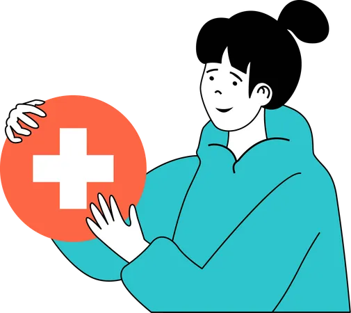 Girl is giving medical services  Illustration
