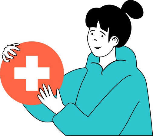 Girl is giving medical services  Illustration