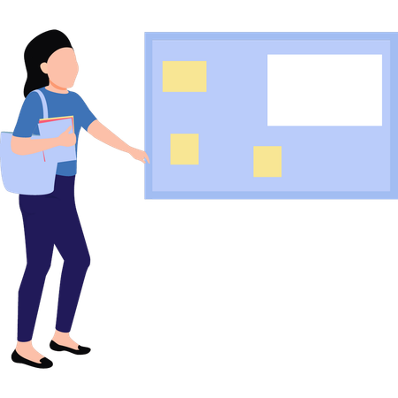 Girl is giving presentation  Illustration