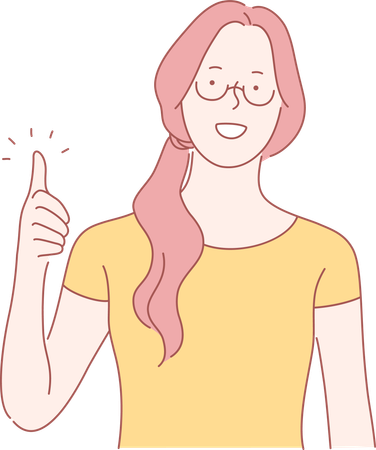 Girl is giving thumbs up  Illustration
