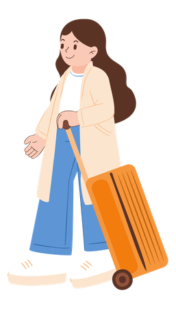 Girl is going on vacation  Illustration
