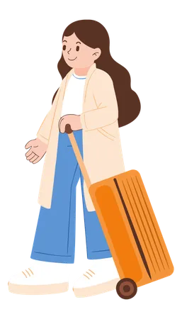 Girl is going on vacation  Illustration