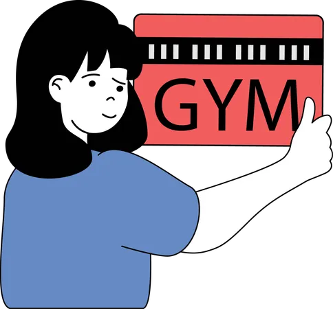 Girl is going to Gym for exercise  Illustration