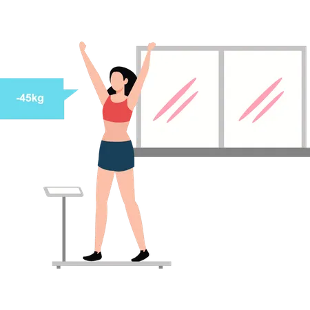 The Girl Is Happy About Her 45 Kg Weight Loss Illustration