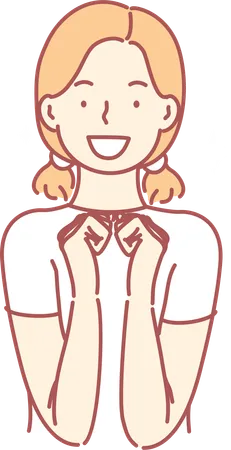 Girl is happy and smiling  Illustration