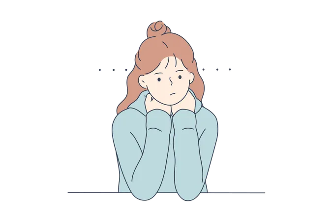 Girl is in confused mood  Illustration
