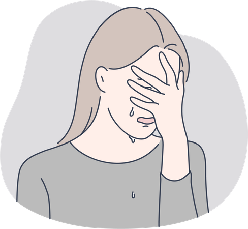 Girl is in trouble  Illustration