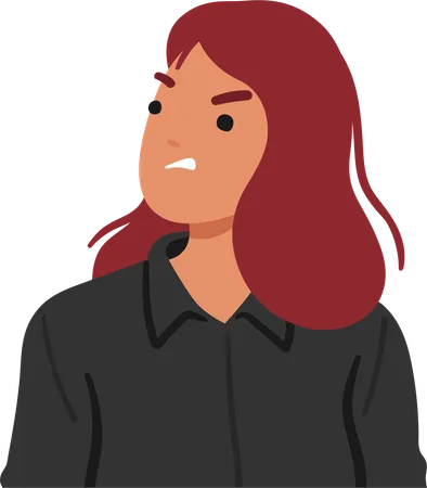 Girl is irritated  Illustration