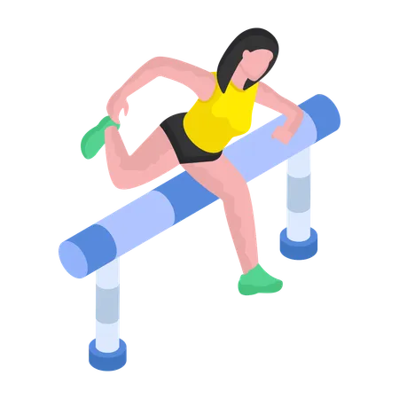 Girl is Jumping Hurdle  Illustration