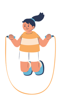 Girl is jumping on rope  Illustration