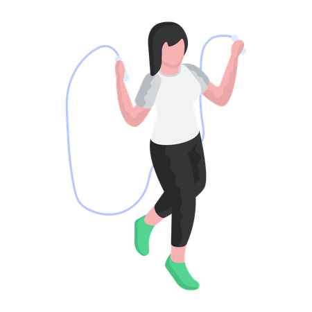 Girl is Jumping Rope  Illustration