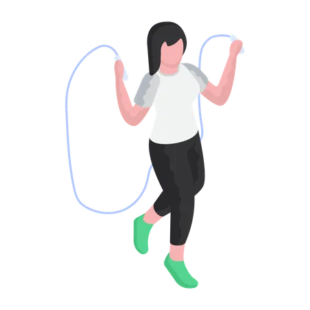 Girl is Jumping Rope  Illustration