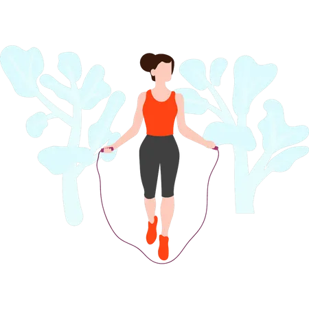 Girl is jumping rope  Illustration