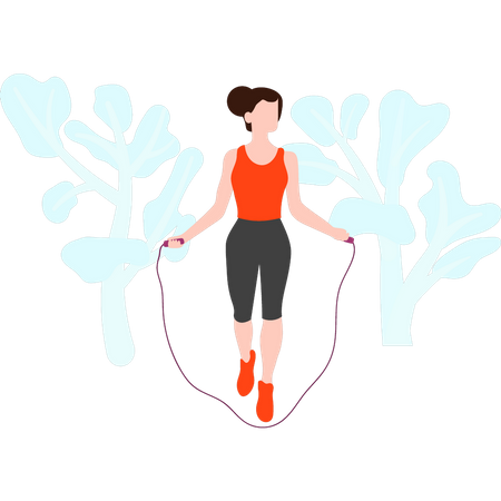 Girl is jumping rope  Illustration