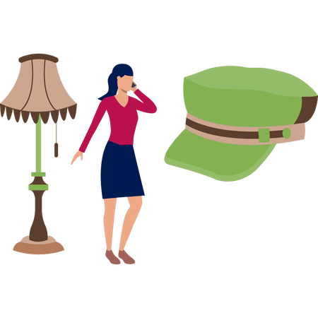 Girl is looking at hat  Illustration