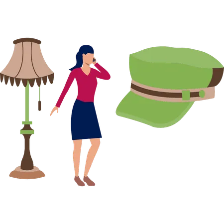 Girl is looking at hat  Illustration