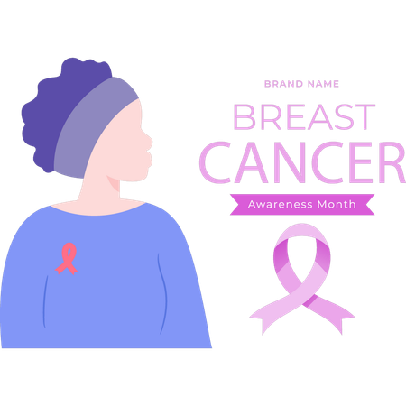 Girl is looking at the breast cancer awareness day  Illustration