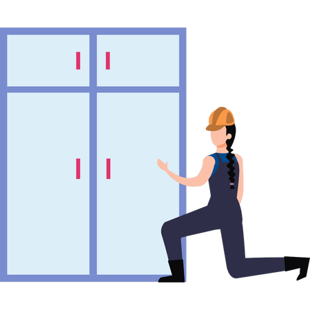 Girl is making a wardrobe  Illustration