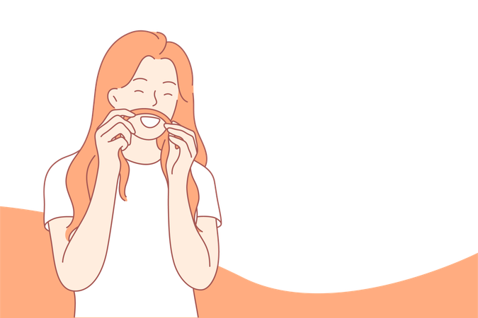 Girl is making funny faces  Illustration