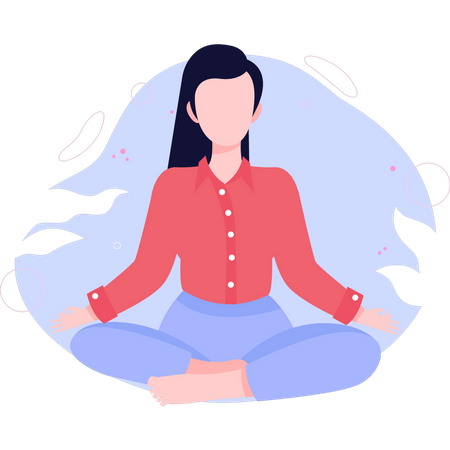 Girl is meditating for herself  Illustration