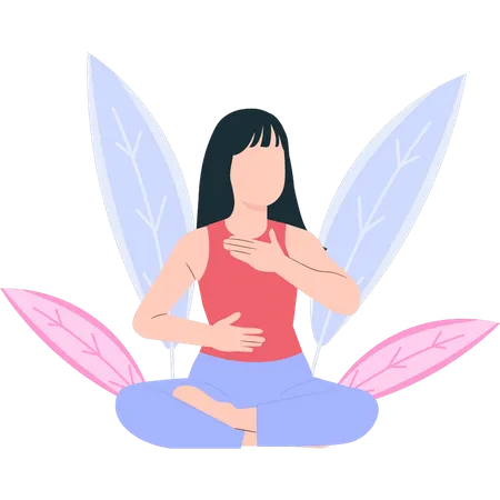 The Girl Is Meditating For Relaxation Illustration