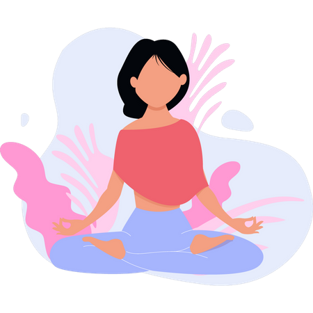 Girl is meditating  Illustration