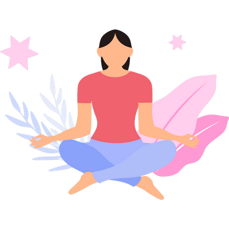 Girl is meditating  Illustration