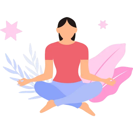 Girl is meditating  Illustration