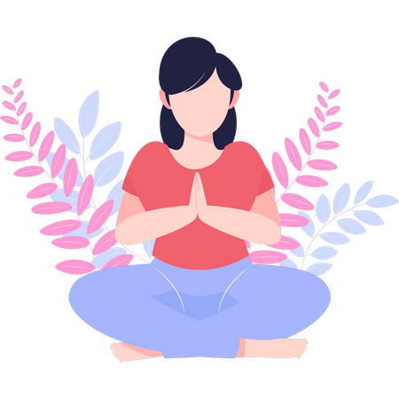 Girl is meditating  Illustration