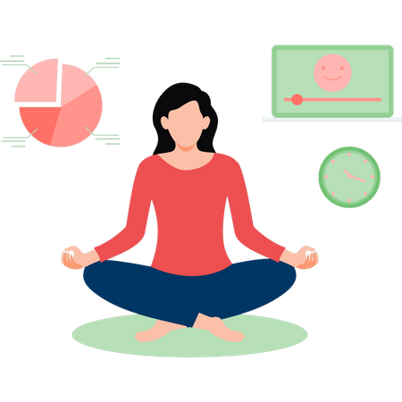 Girl is meditating  Illustration