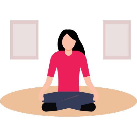 Girl is meditating  Illustration