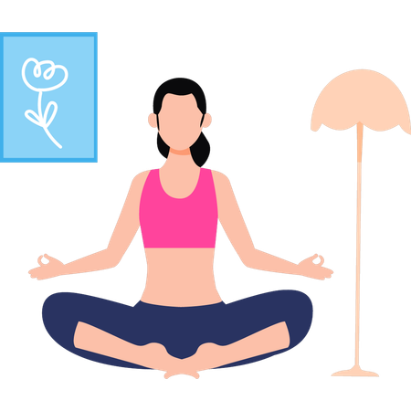 Girl is meditating  일러스트레이션