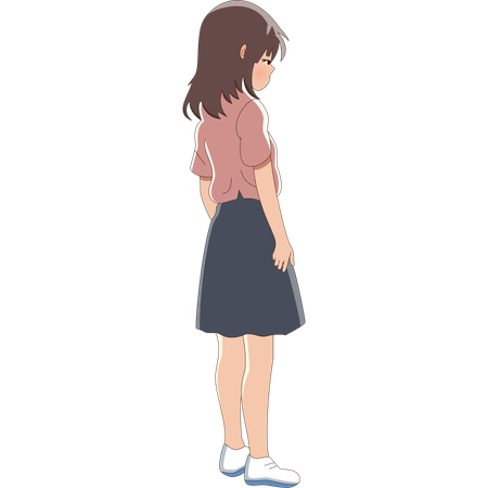 女の子は不機嫌そうに  イラスト