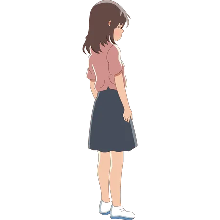 女の子は不機嫌そうに  イラスト