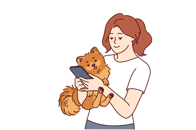 Girl is pet lover  Illustration