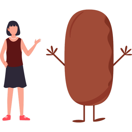 Girl is pointing at the chocolate ice cream  Illustration