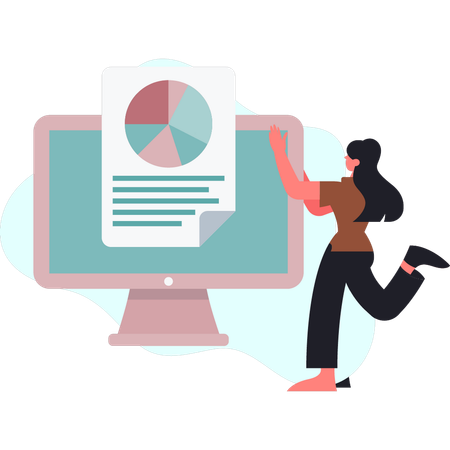 Girl is pointing customer preferences  Illustration