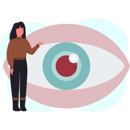 Girl is pointing eyeview  Illustration