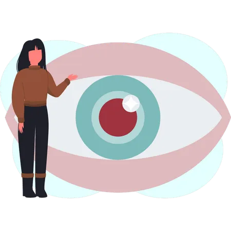 Girl is pointing eyeview  Illustration