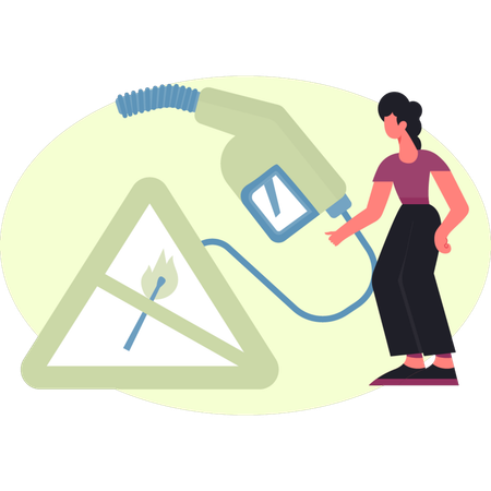 Girl is pointing fire info  Illustration
