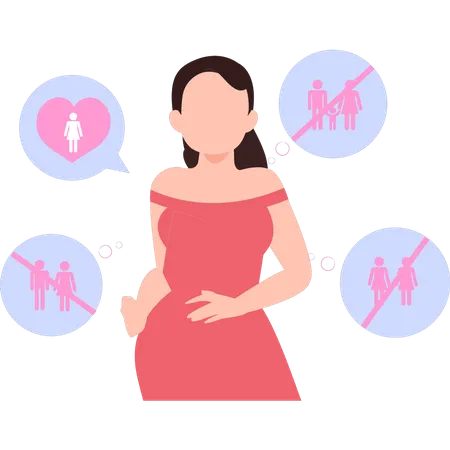 Girl is pregnant  Illustration