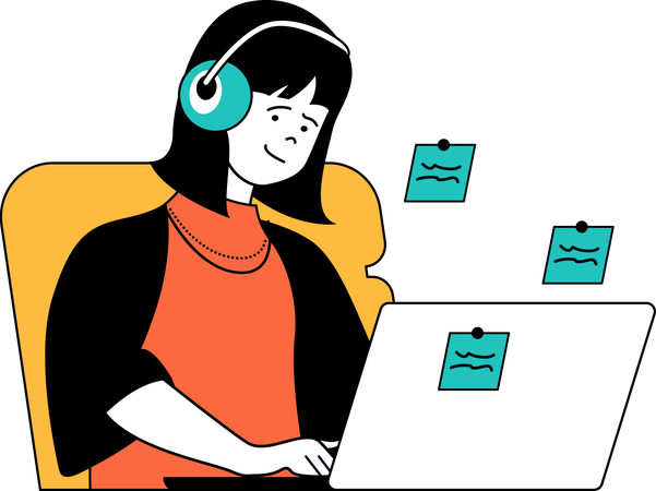 Girl is providing customer care support  Illustration